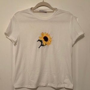 Sunflower Applique T Shirt